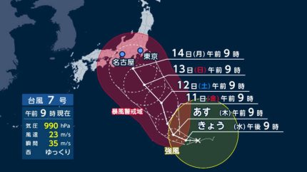 京都注文住宅：台風６号に続いて台風７号がやって来ました。