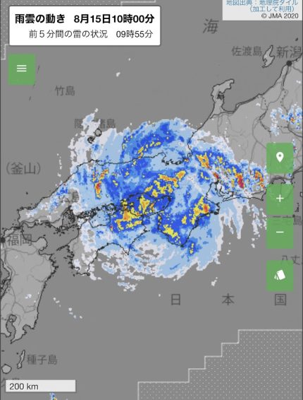 京都注文住宅：夏季休暇中に直撃台風が通過。